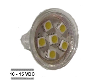 UITVERKOOP LED-MAX LED SPOT MR11 6SMD WARM WIT 10-15V/DC
