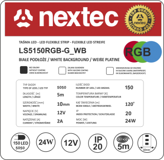 Ledstrip 5 meter RGB 30 led per meter IP20 12V - Afbeelding 2