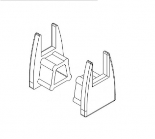 Eindkap voor glasplaat profiel (set van 2 stuks)