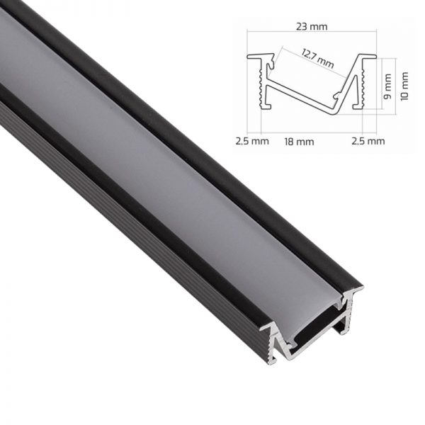 UITVERKOOP Aluminium ledstrip inbouw profiel WL 100cm - Afbeelding 3