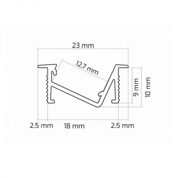 UITVERKOOP Aluminium ledstrip inbouw profiel WL 100cm - Afbeelding 5