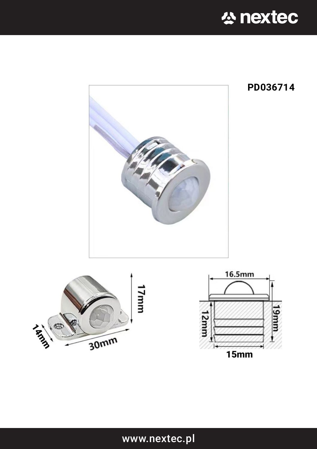 MINI LED BEWEGINGSMELDER INBOUW NT - Afbeelding 3