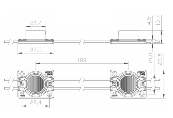 Led module met lens IP66 enkel 12V 2,4W - Afbeelding 2